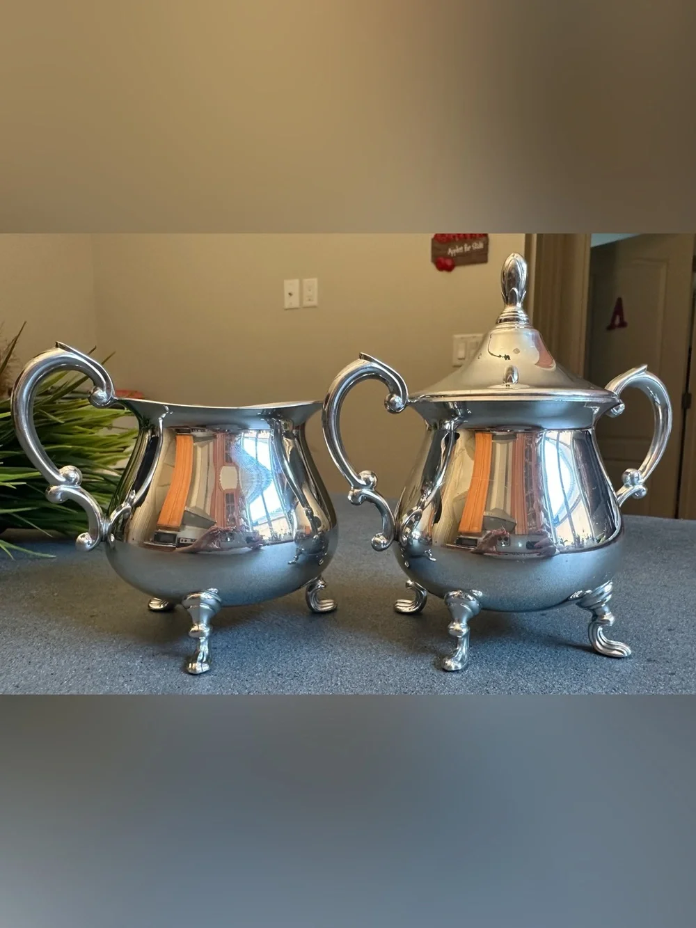 Silver Plated Sugar Bowl with Lid and Handles